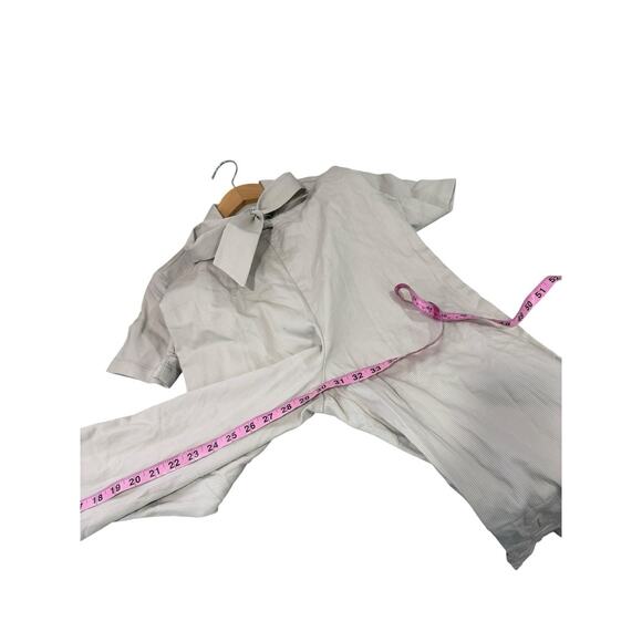 Rouso The Label Harper Collared Jumpsuit Striped Khaki Minimalist Womens XS New - Picture 12 of 13